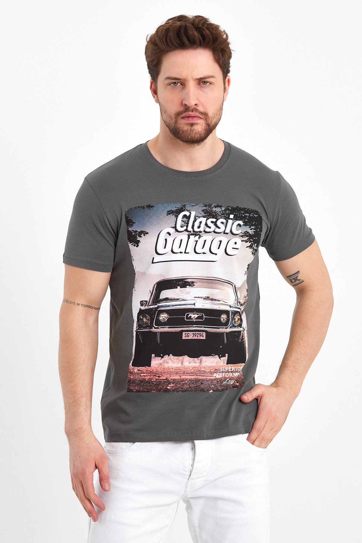 Футболка з принтом Trend Collection 2950 Зелений - Фото 3