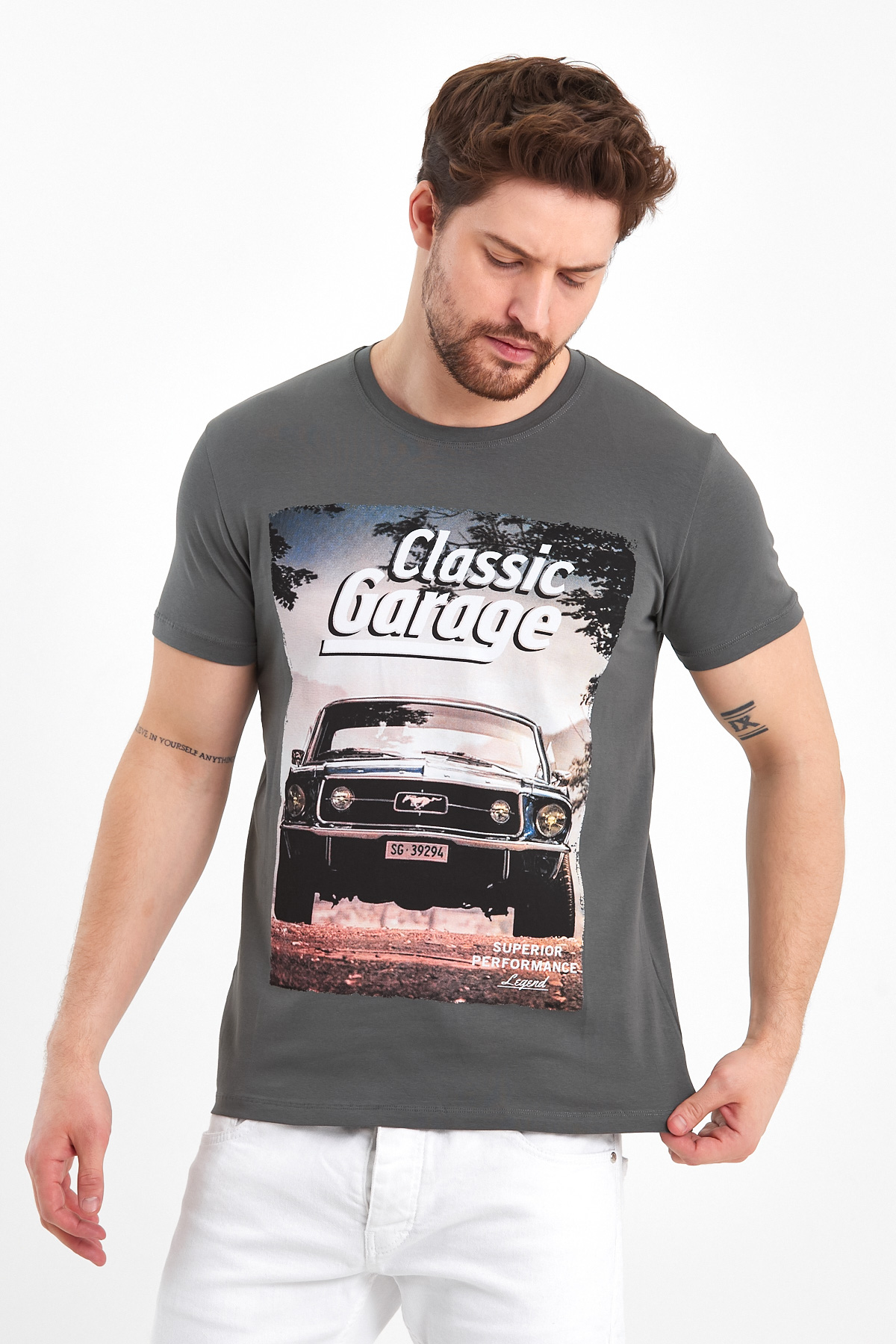 Футболка з принтом Trend Collection 2950 Зелений - Фото 4