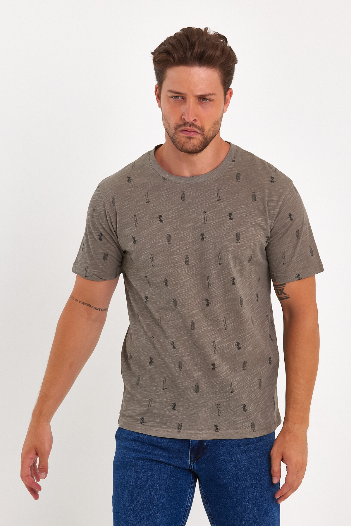 Футболка с принтом Trend Collection 181 серый - Фото 1