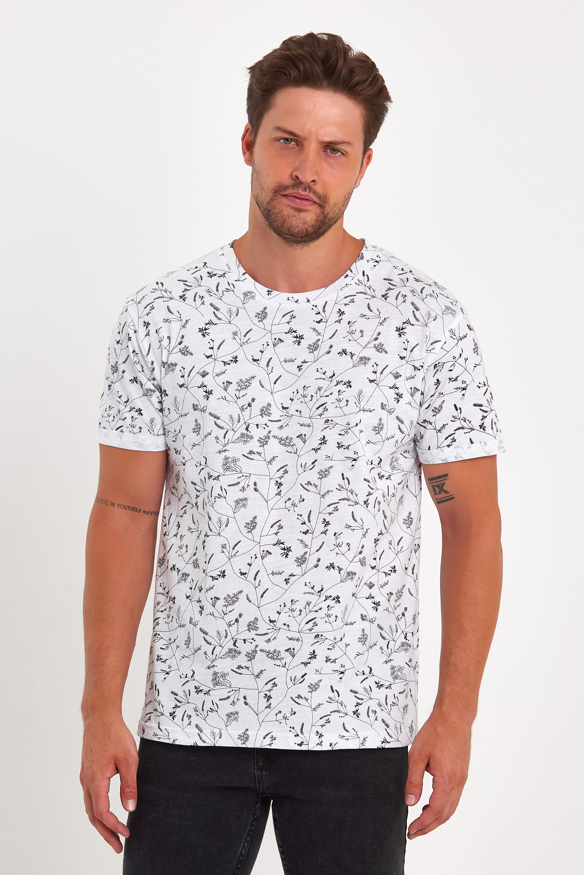 Футболка с принтом Trend Collection 2169 Белый + растение - Фото 2