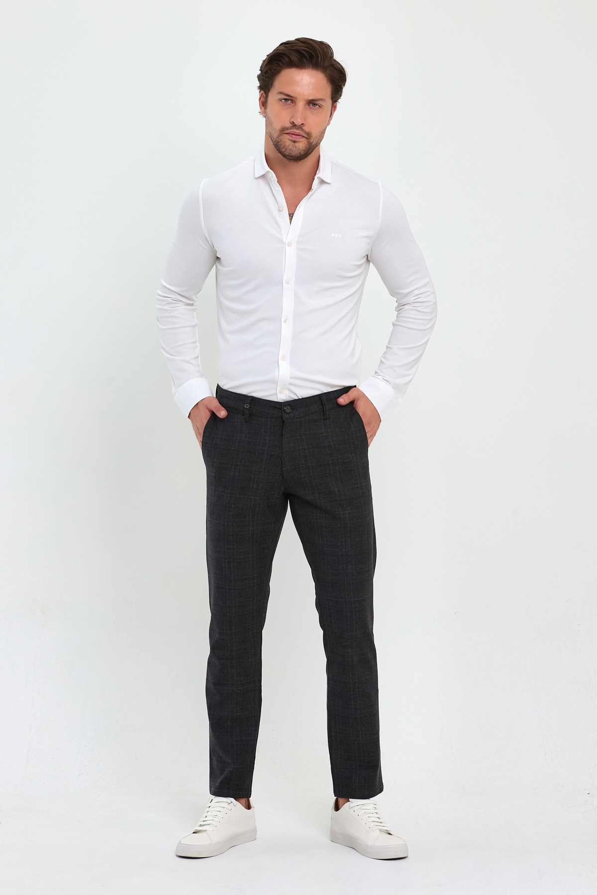 Брюки comfort fit Trend Collection 12333 серо-коричневый (LITE 01/2) - Фото 