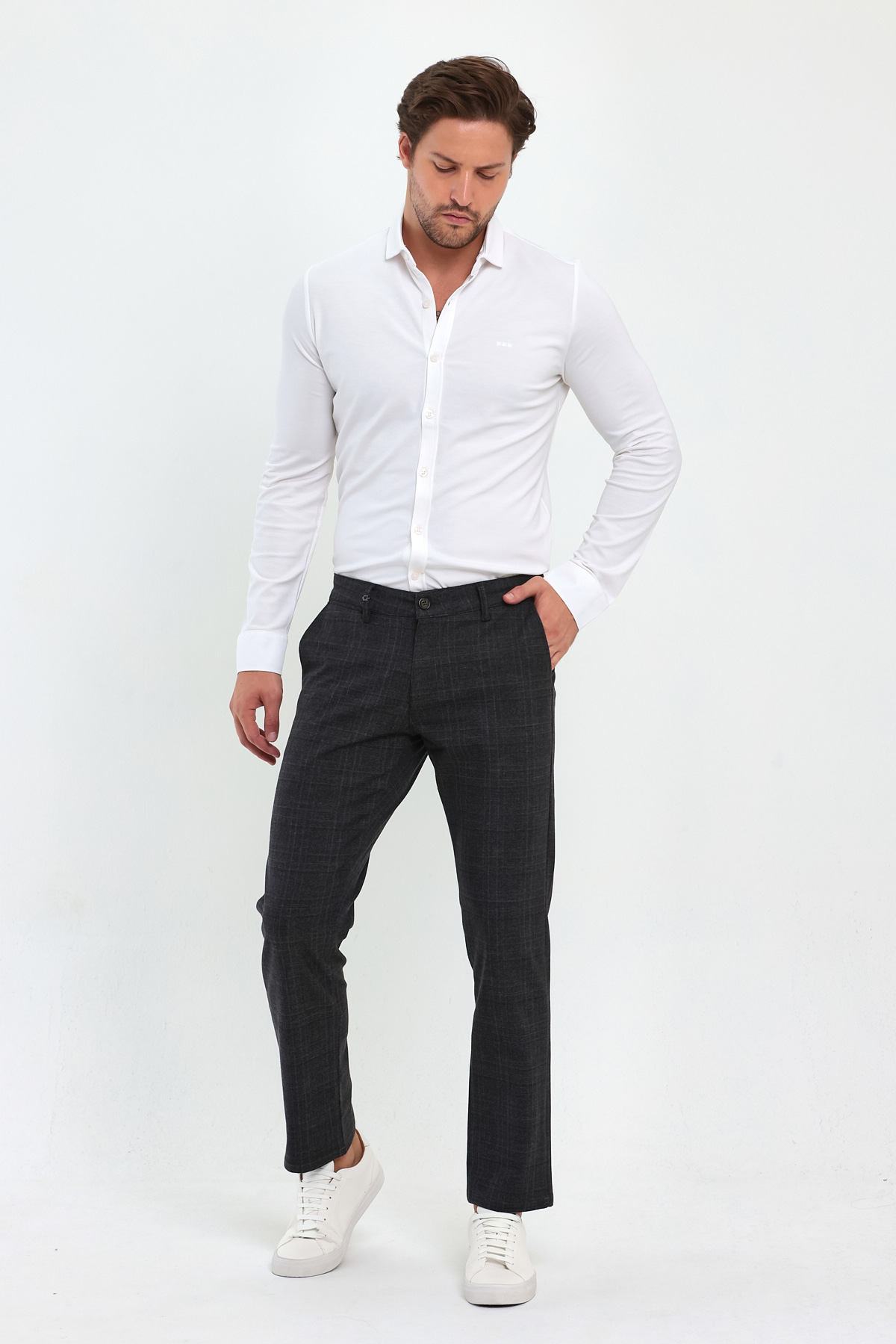 Брюки comfort fit Trend Collection 12333 серо-коричневый (LITE 01/2) - Фото 4