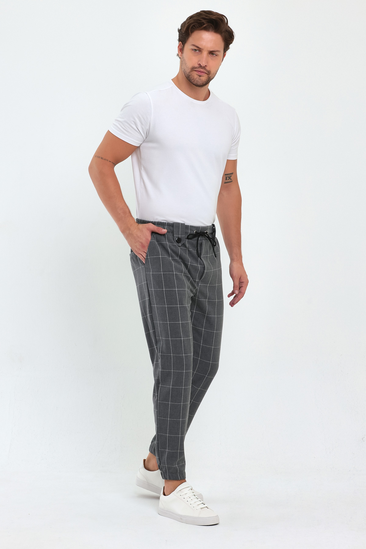 Брюки Trend Collection 4081 серый+клетка (ANTRASIT) - Фото 5