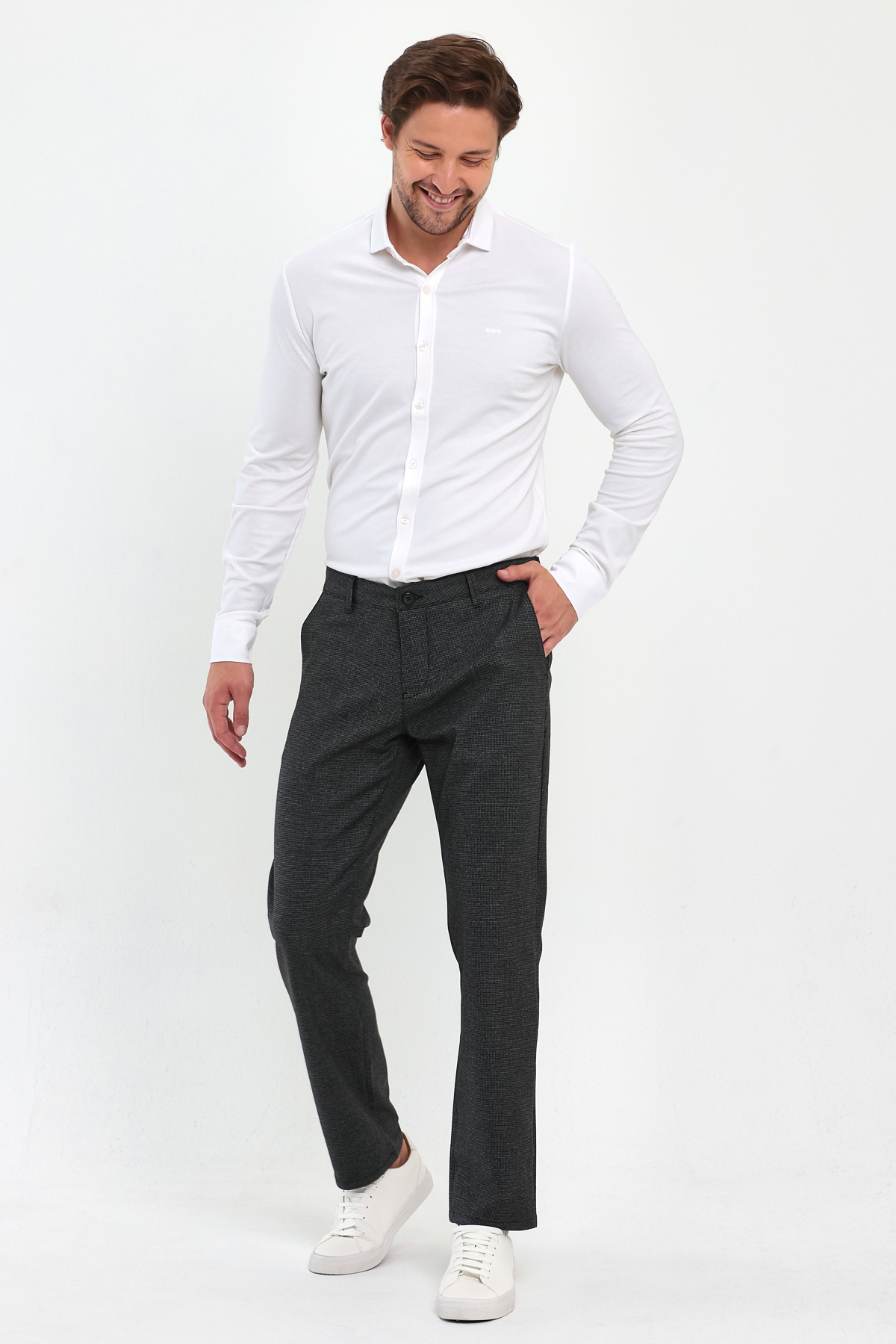 Штани comfort fit Trend Collection 13452 Чорно-сірий (LITE 10/6) - Фото 