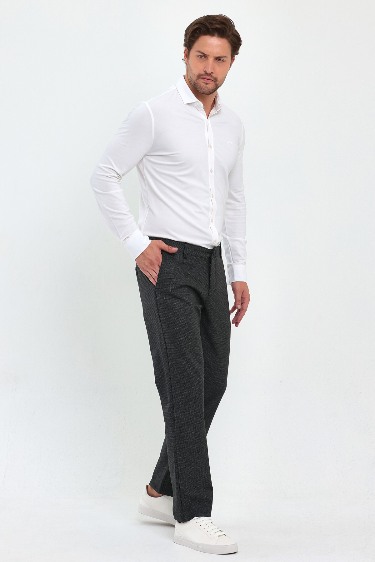 Штани comfort fit Trend Collection 13452 Чорно-сірий (LITE 10/6) - Фото 1