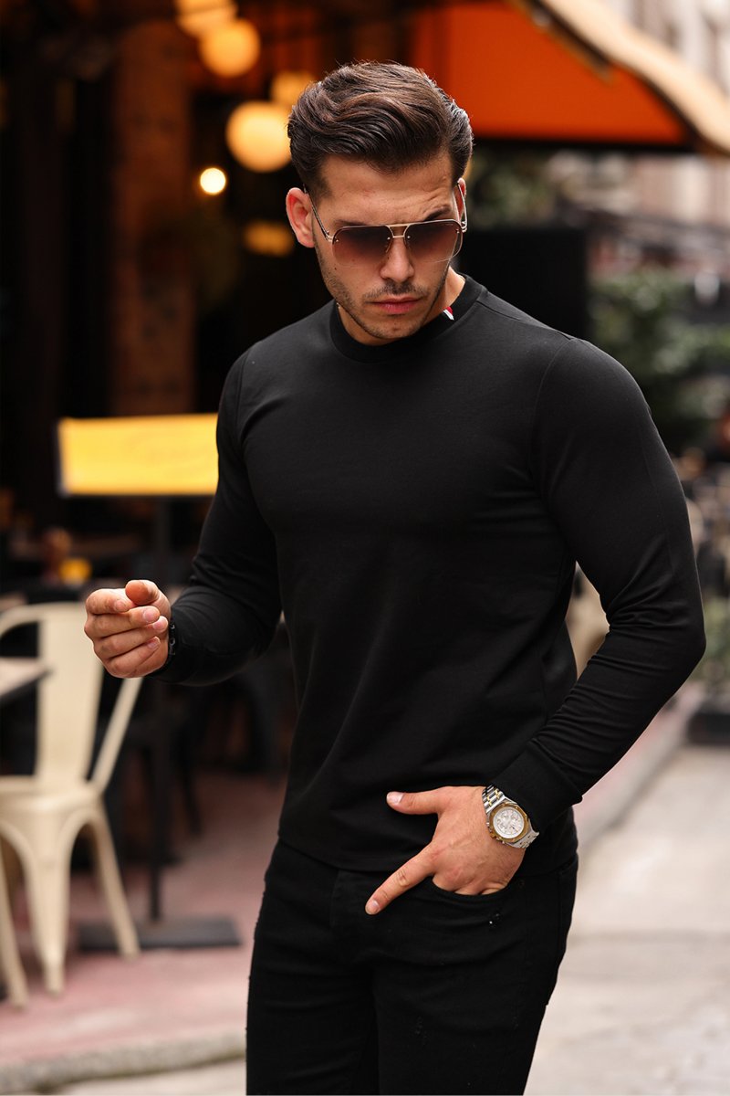 Лонгслив Trend Collection 36114 черный (SIYAH) - Фото 7