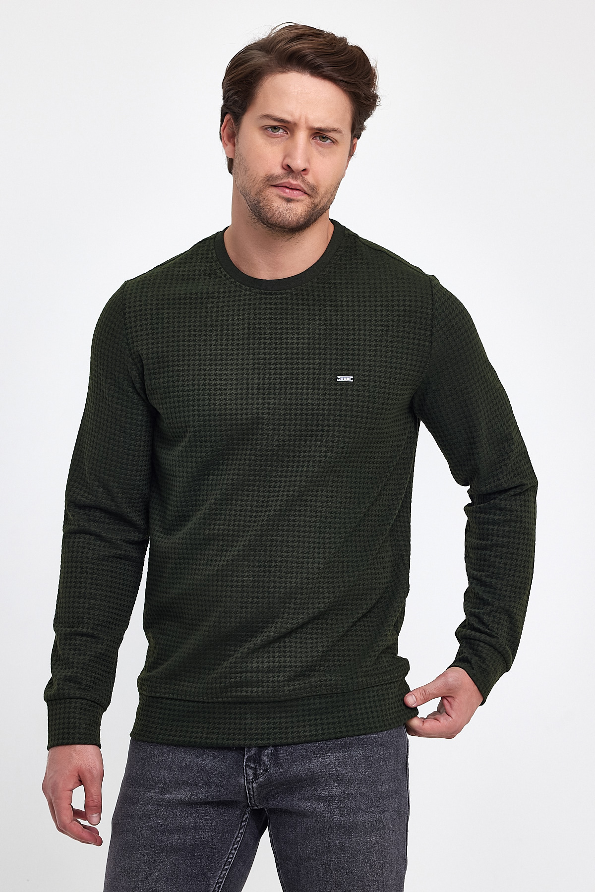 Свитер casual Trend Collection 20881 хаки (HAKI) - Фото 3