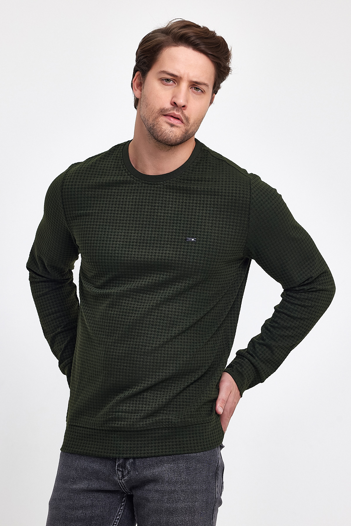 Свитер casual Trend Collection 20881 хаки (HAKI) - Фото 5