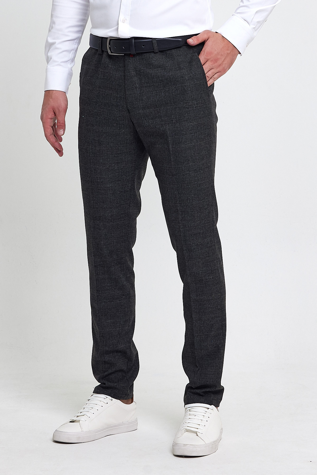 Штани slim fit Trend Collection 1225 Чорно-сірий (COL. 3) - Фото 4