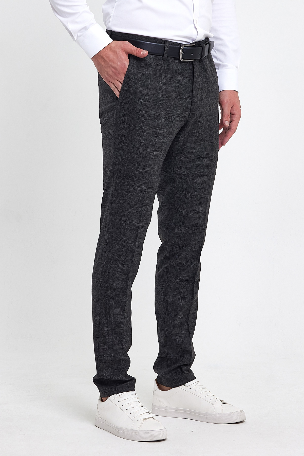 Штани slim fit Trend Collection 1225 Чорно-сірий (COL. 3) - Фото 5