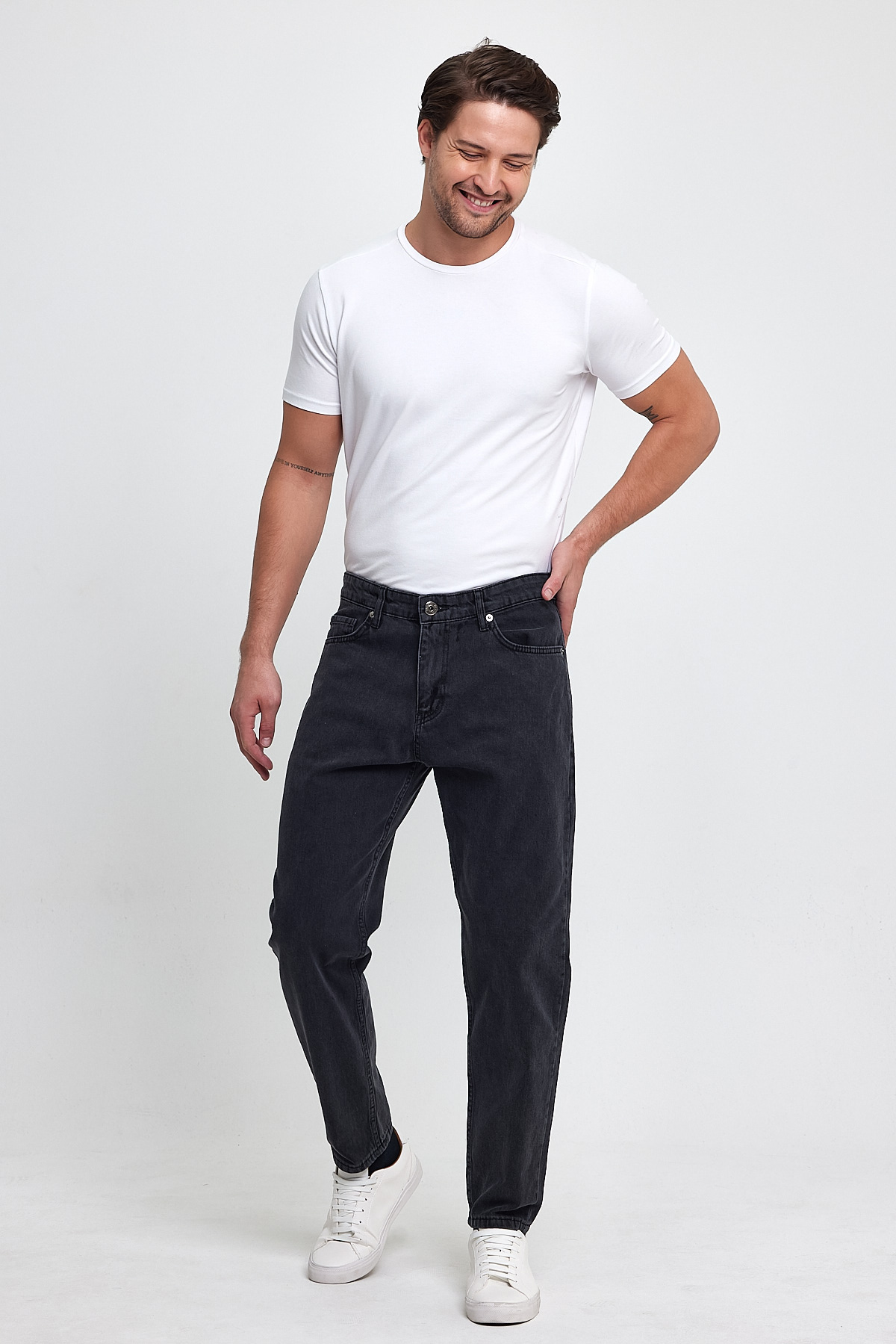 Джинсы мом Trend Collection 19285-1 черно-серый (SIYAH) - Фото 1
