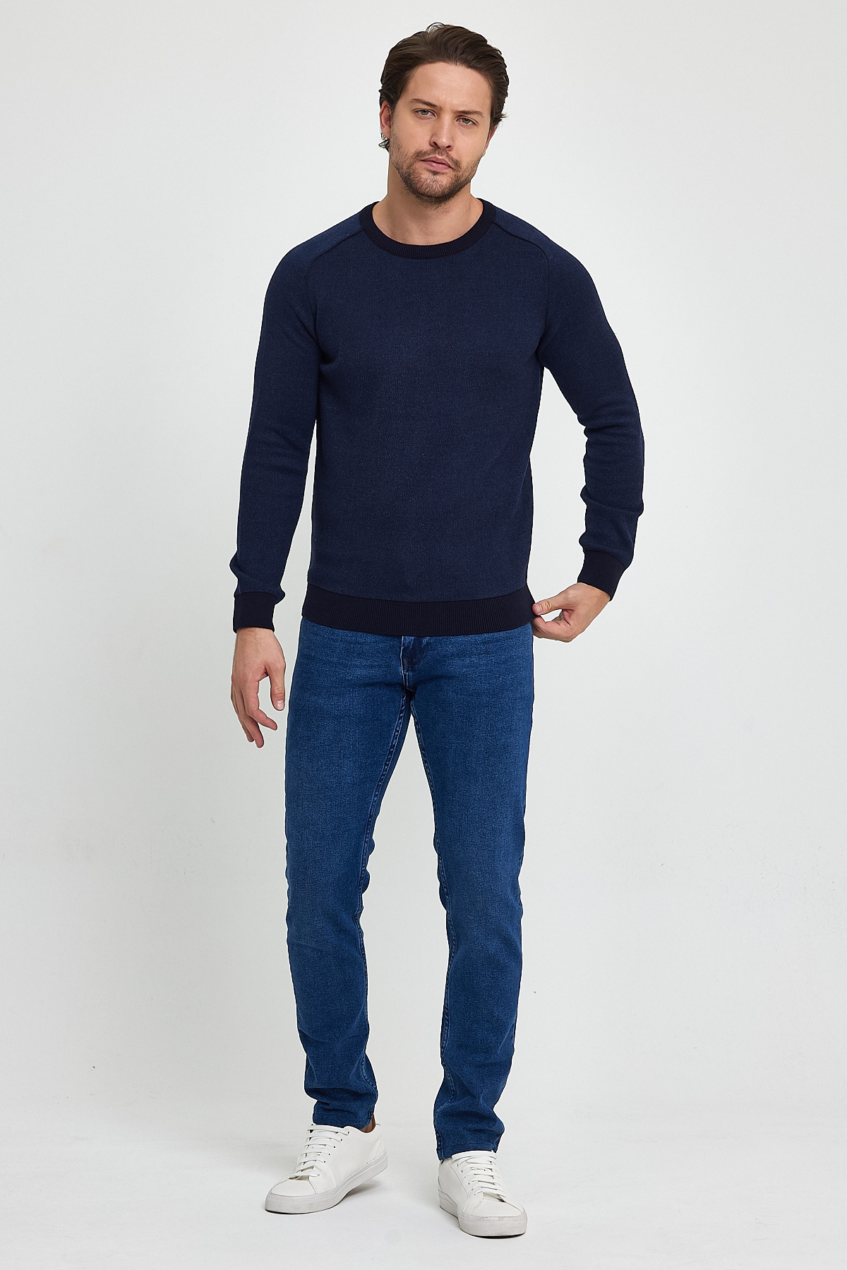 Свитер casual Trend Collection 211498-1 Темно-синий+синий (LACIVERT-HAVACI) - Фото 