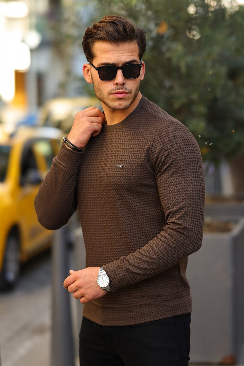 Свитер casual Trend Collection 20881 коричневый (TUTUN) - Фото 7