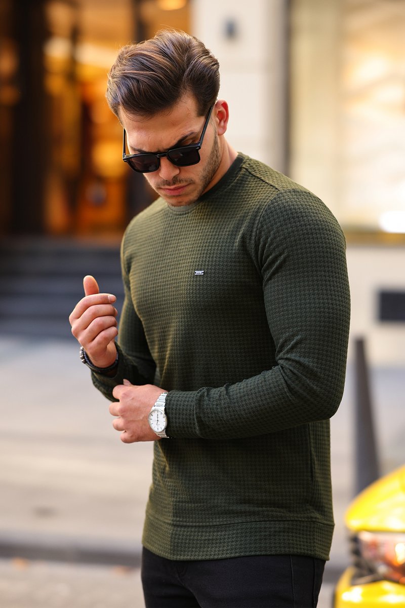 Свитер casual Trend Collection 20881 хаки (HAKI) - Фото 7