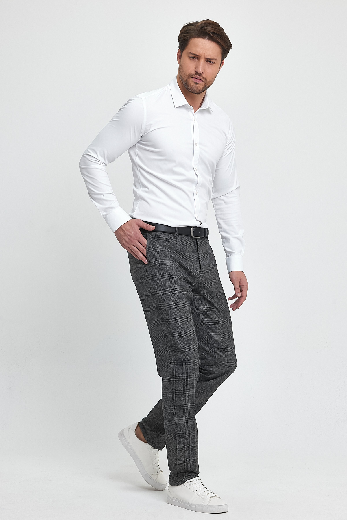Брюки slim fit Trend Collection 003 серый (COL. 3) - Фото 1