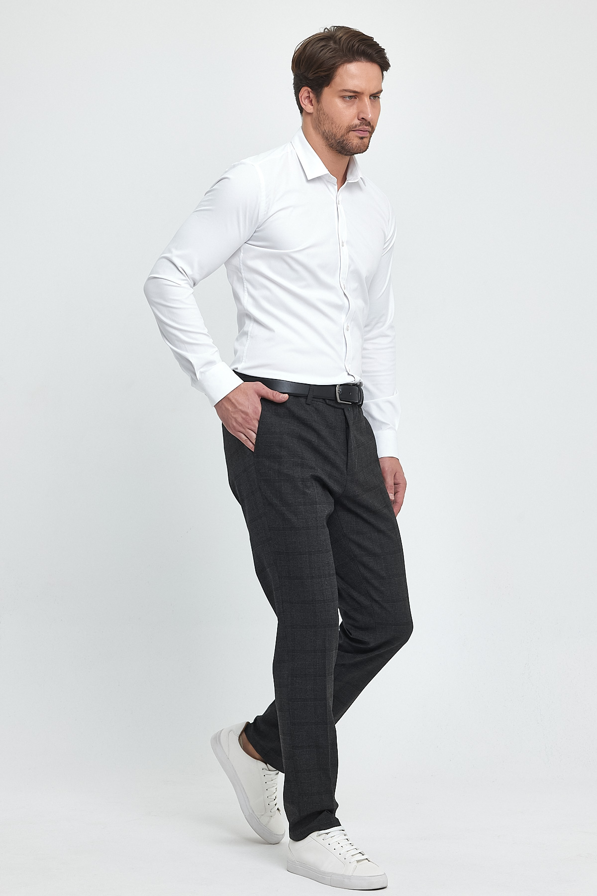 Штаны slim fit Trend Collection 005 черно-серый (COL. 5) - Фото 6