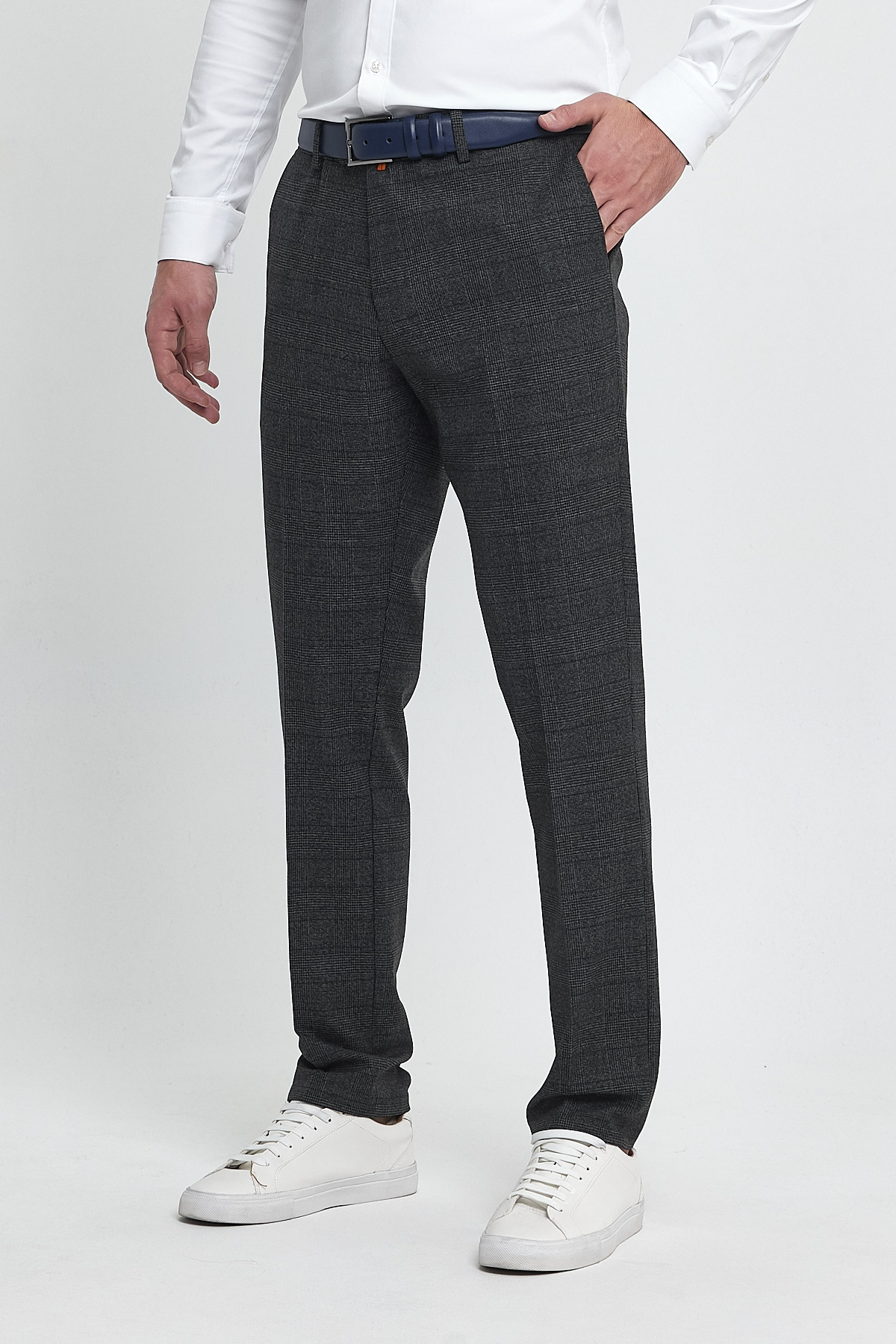 Штаны slim fit Trend Collection 006 черно-серый (COL. 6) - Фото 5