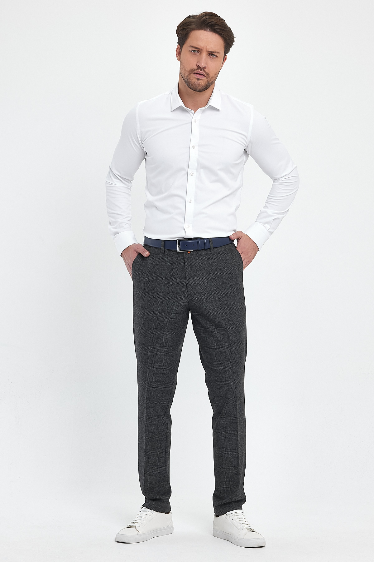 Штаны slim fit Trend Collection 006 черно-серый (COL. 6) - Фото 7