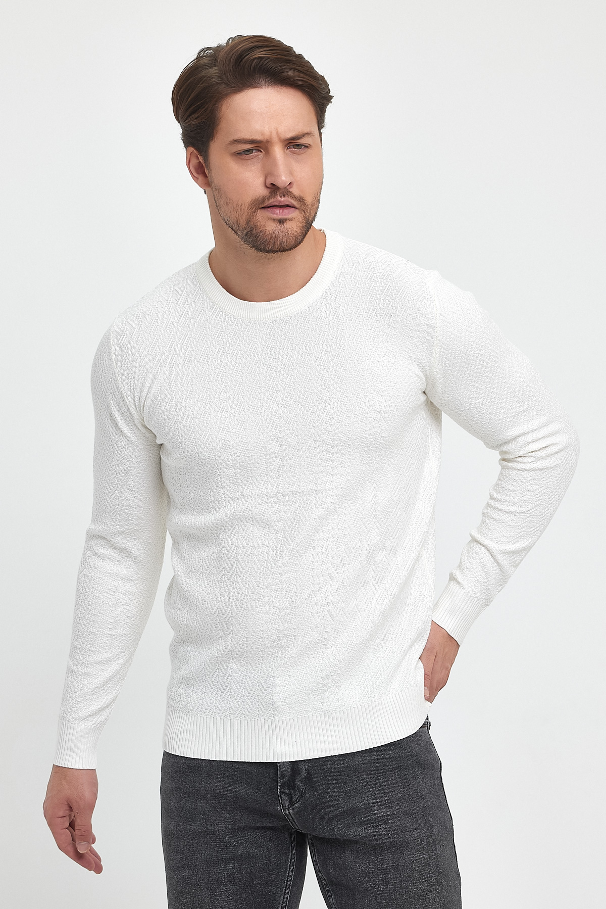 Свитер casual Trend Collection 7394 Белый - Фото 2