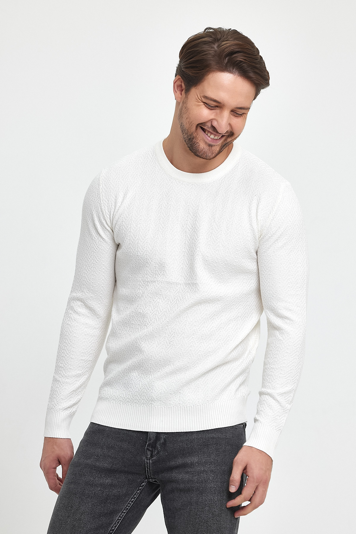 Свитер casual Trend Collection 7394 Белый - Фото 3