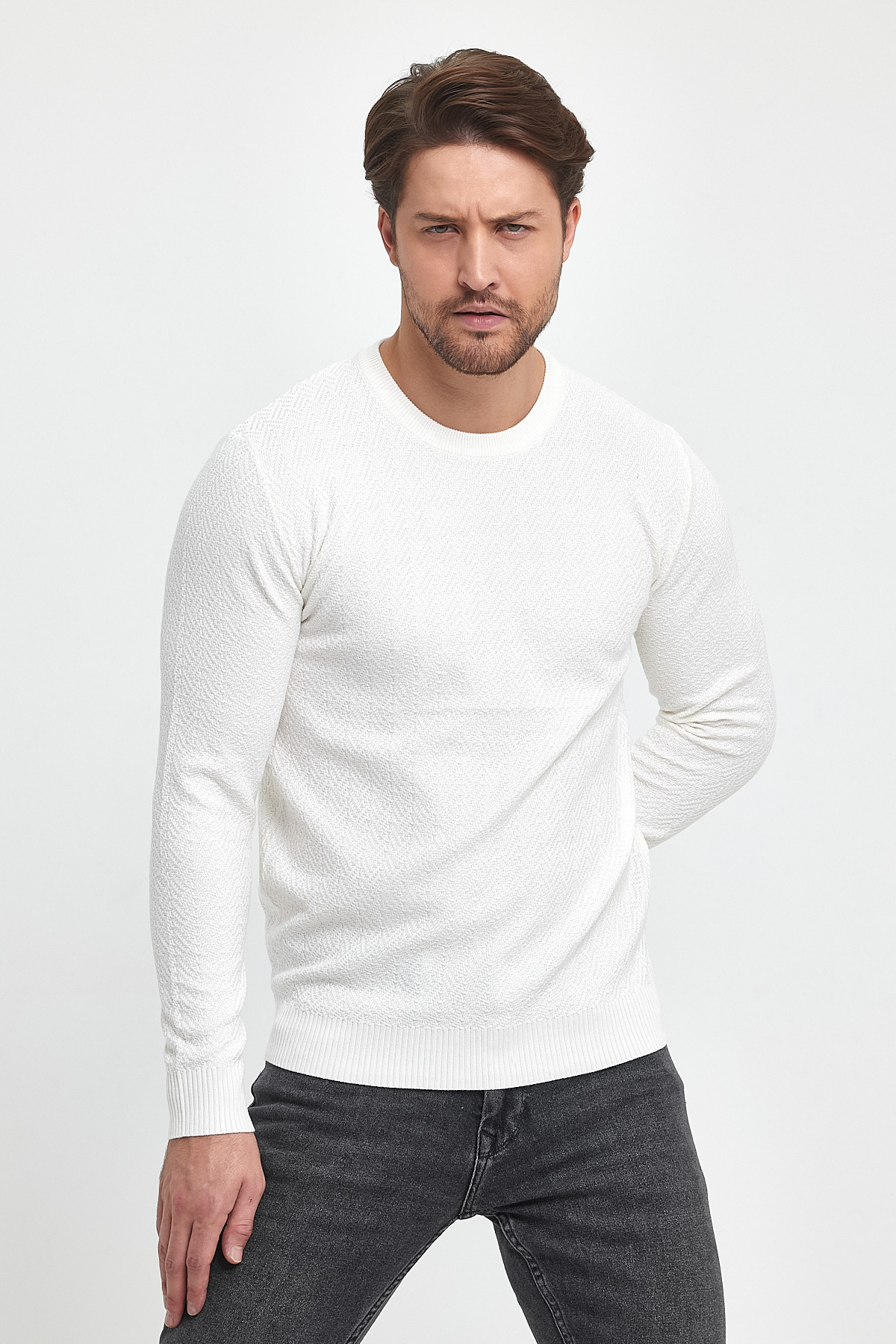 Свитер casual Trend Collection 7394 Белый - Фото 5