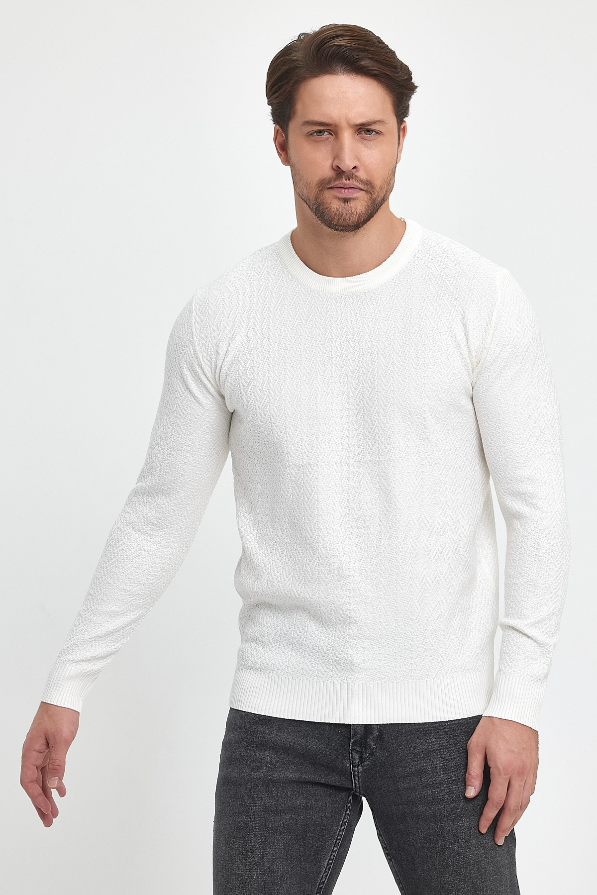 Свитер casual Trend Collection 7394 Белый - Фото 8