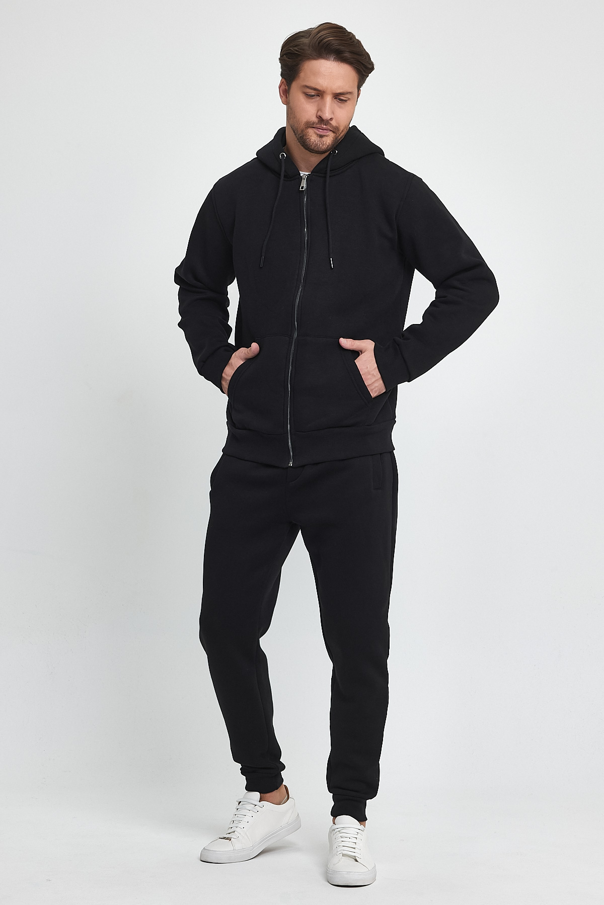 Спорт комплект флис Trend Collection: Кофта 6164, Штаны 5525 Черный - Фото 2