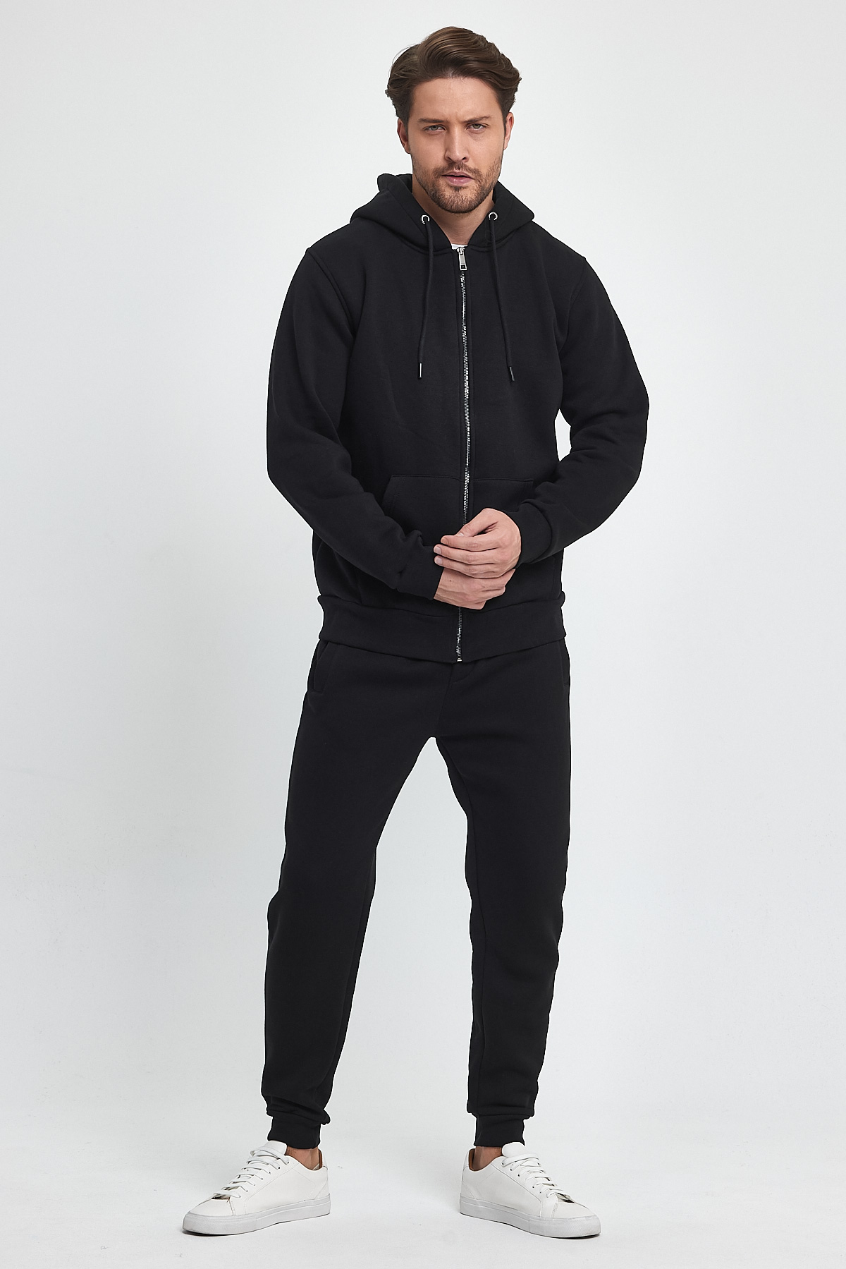Спорт комплект флис Trend Collection: Кофта 6164, Штаны 5525 Черный - Фото 4