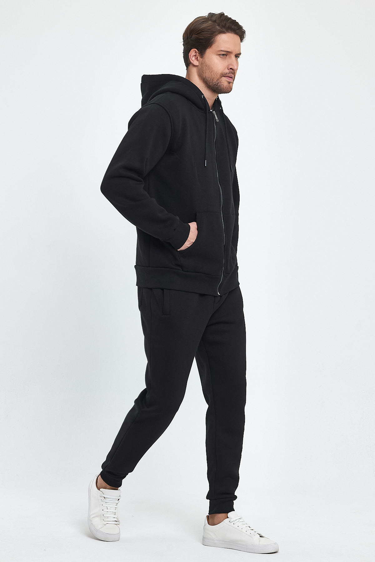 Спорт комплект флис Trend Collection: Кофта 6164, Штаны 5525 Черный - Фото 5