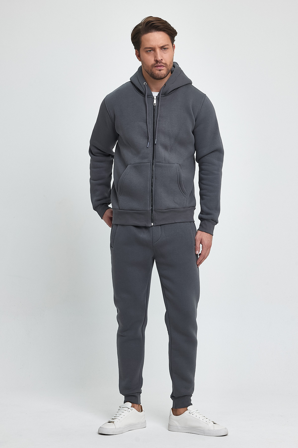 Спорт комплект флис Trend Collection: Кофта 6164, Штаны 5525 Антрацит - Фото 1