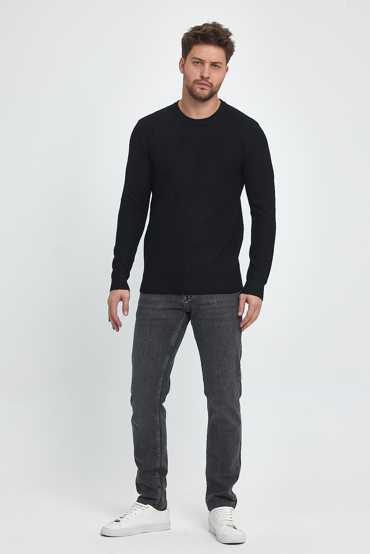 Светр casual Trend Collection 7394 Чорний - Фото 2