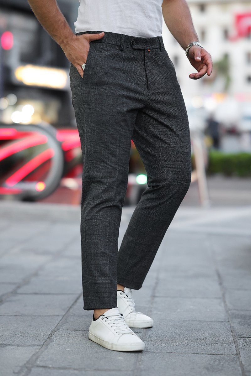 Штаны slim fit Trend Collection 006 черно-серый (COL. 6) - Фото 8