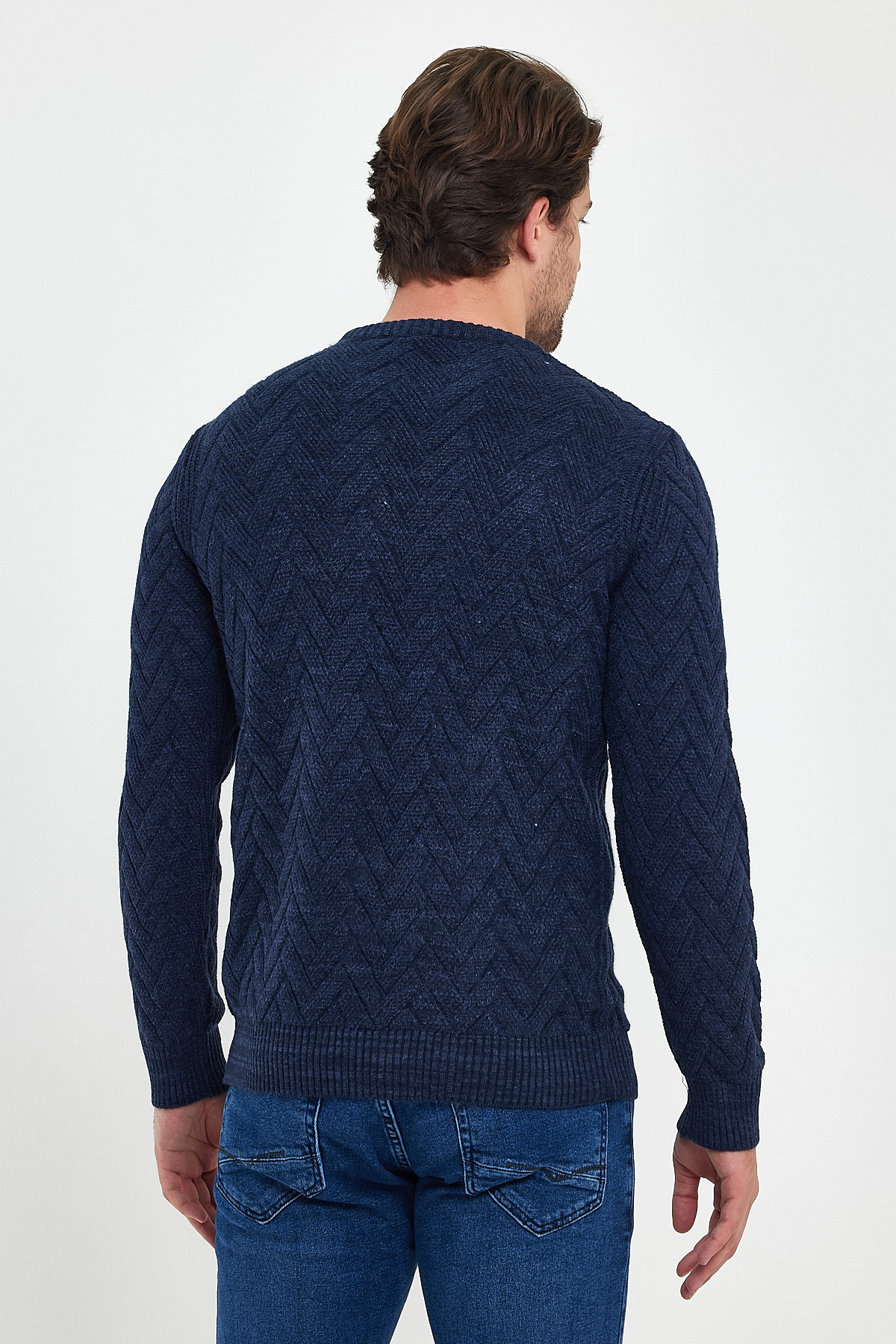 Свитер теплый Trend Collection 191005-1 голубовато-синий (INDIGO-LACI) - Фото 3