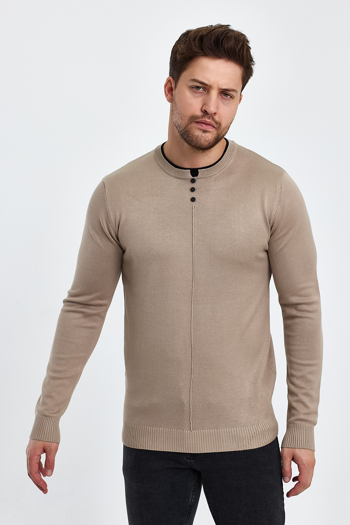 Свитер casual Trend Collection 03215 бежевый (BEIGE) - Фото 4
