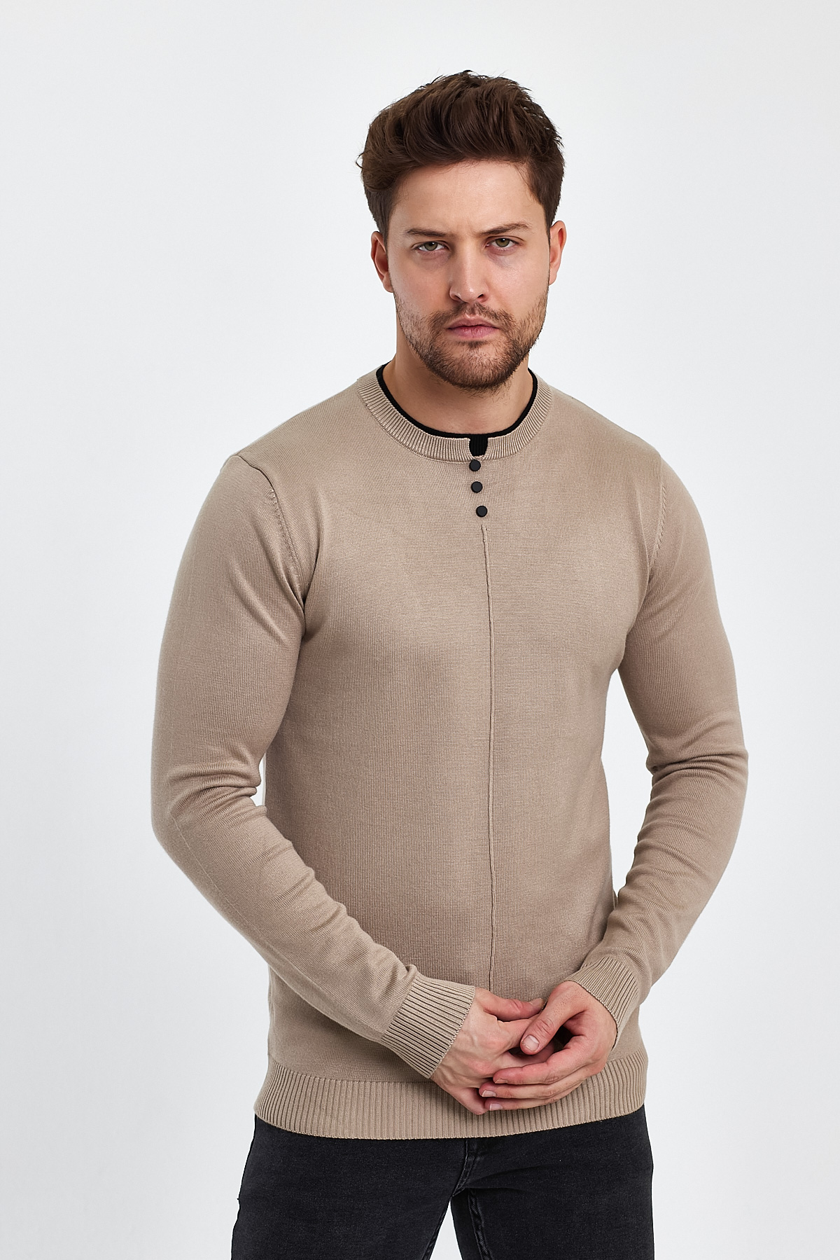 Свитер casual Trend Collection 03215 бежевый (BEIGE) - Фото 5