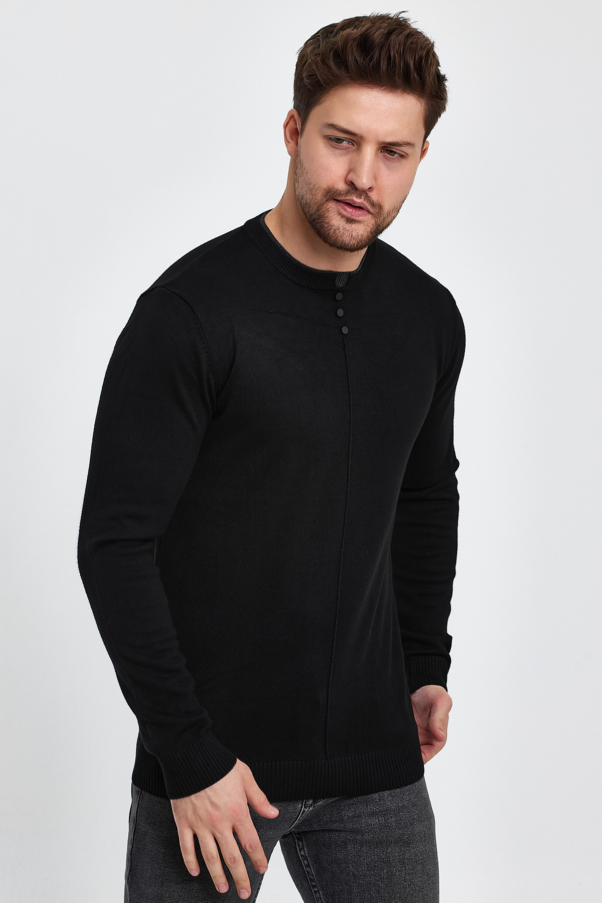 Свитер casual Trend Collection 03215 черный (BLACK) - Фото 5