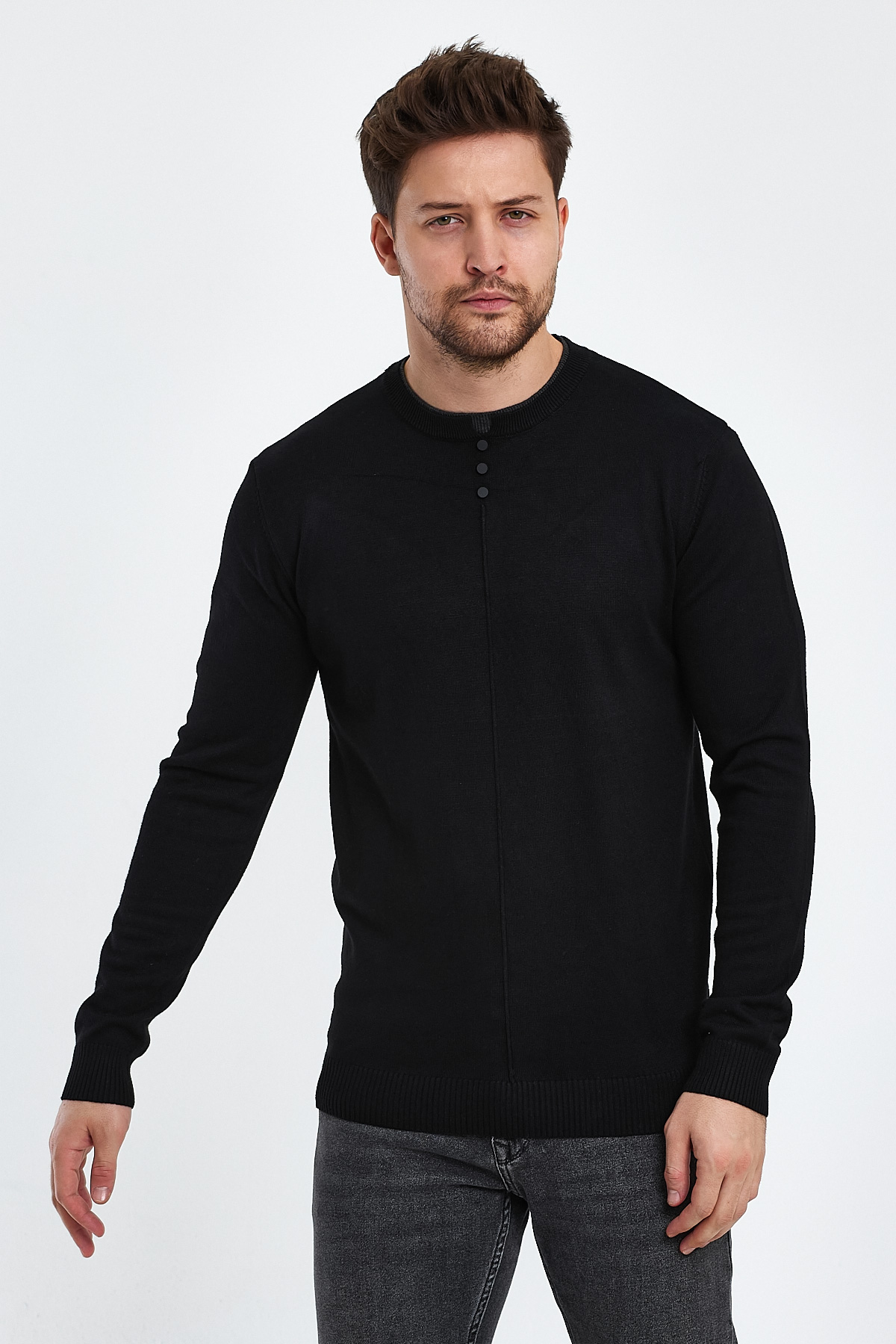 Свитер casual Trend Collection 03215 черный (BLACK) - Фото 8