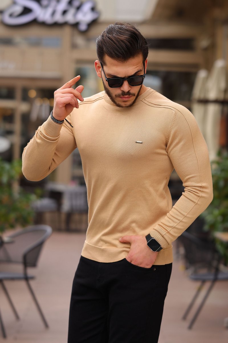 Свитер однотонный Trend Collection 3125 бежевый (BEIGE) - Фото 8