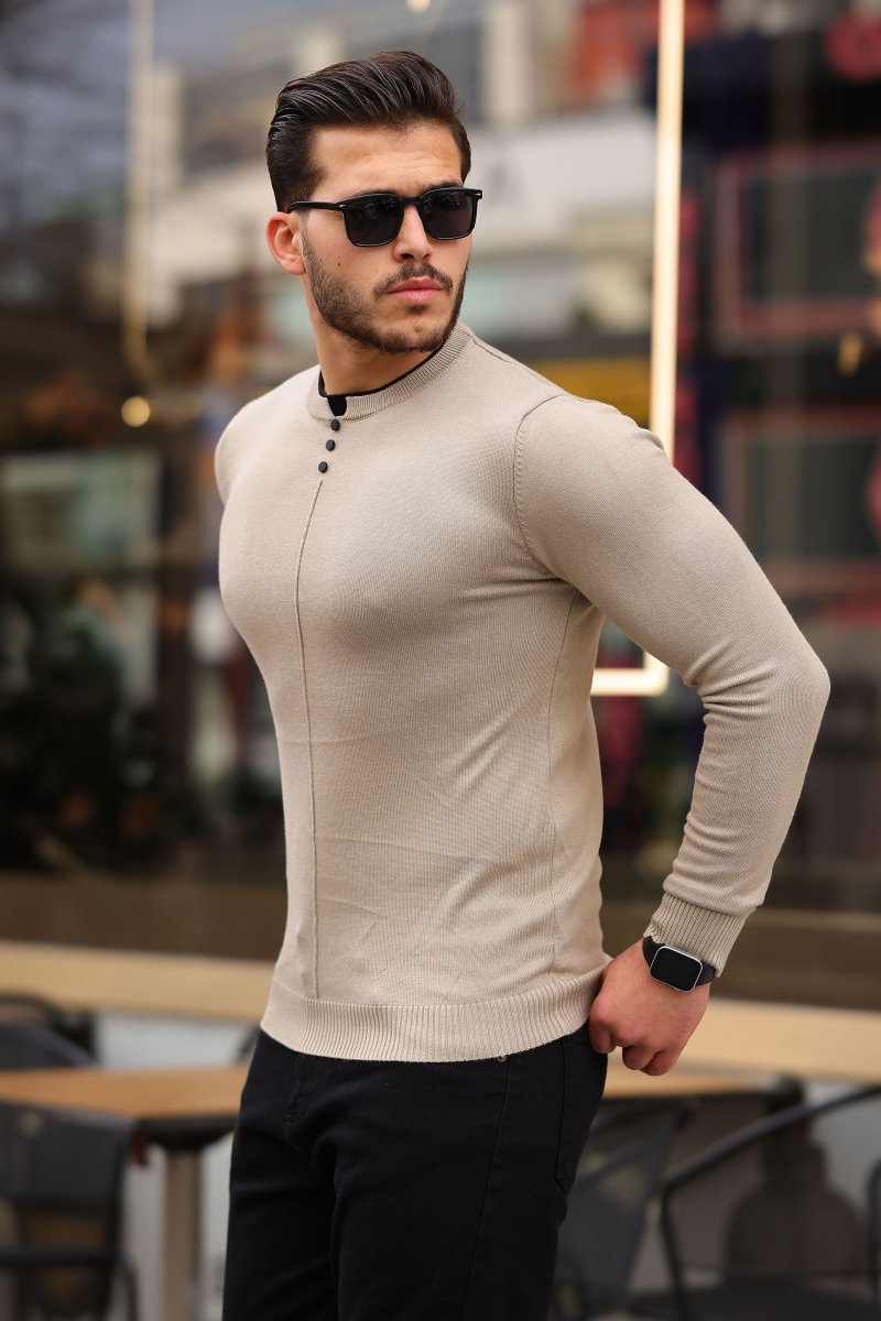 Свитер casual Trend Collection 03215 бежевый (BEIGE) - Фото 10