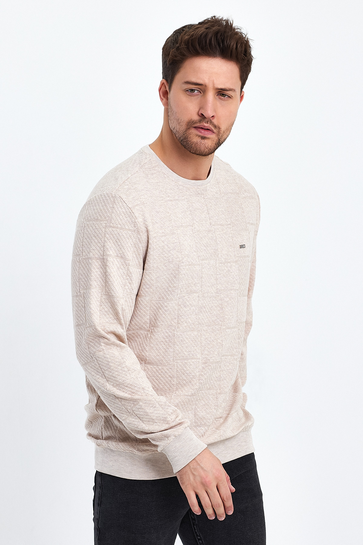 Свитер casual Trend Collection 2250 бежевый (BEJ) - Фото 1