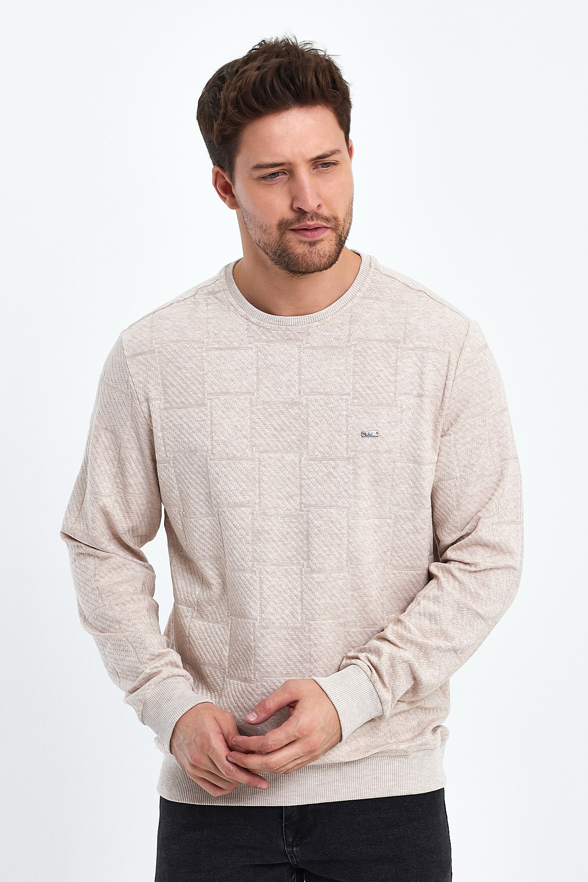Свитер casual Trend Collection 2250 бежевый (BEJ) - Фото 3