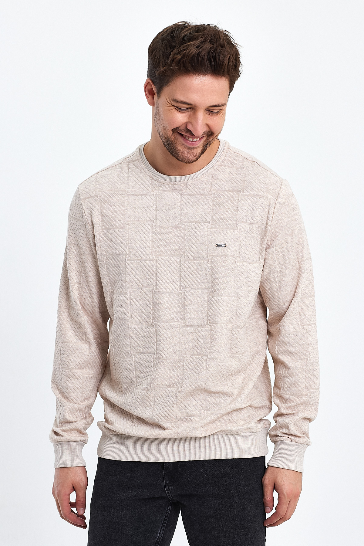 Свитер casual Trend Collection 2250 бежевый (BEJ) - Фото 4