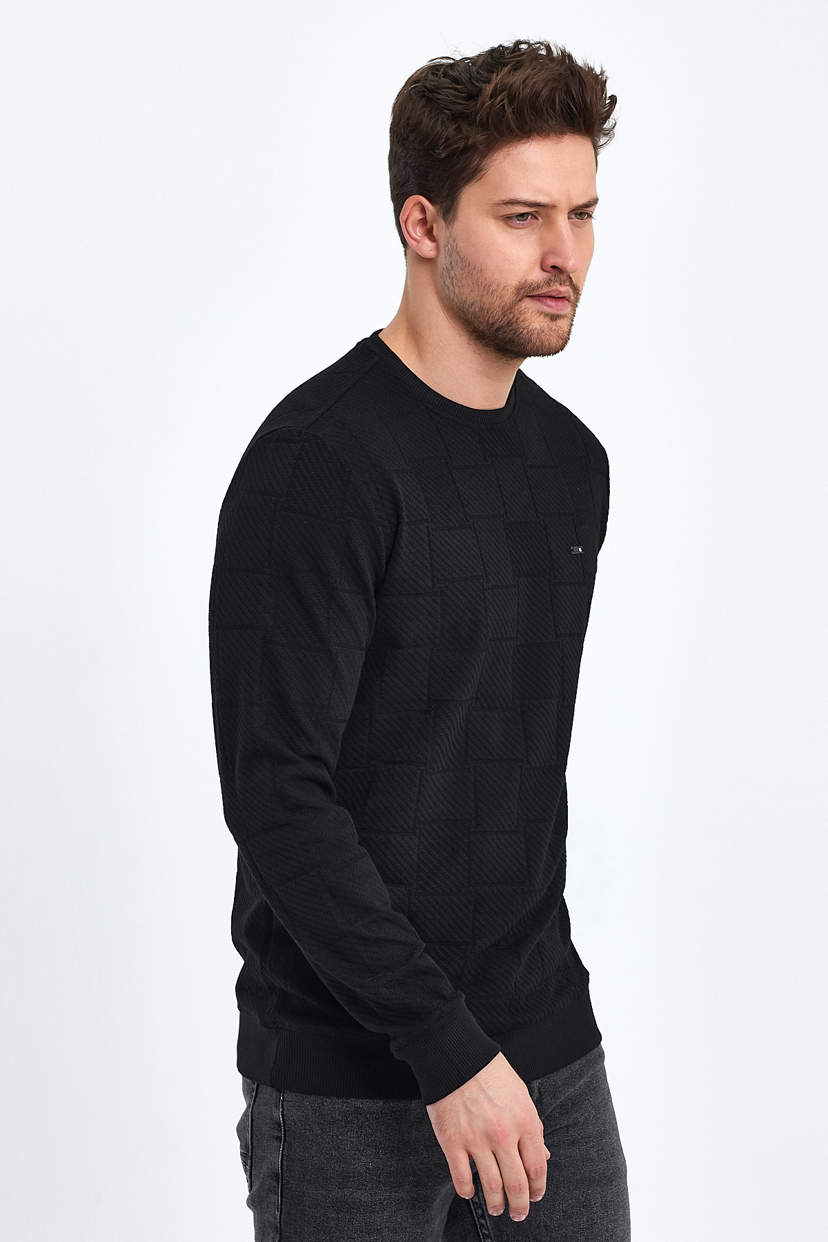 Свитер casual Trend Collection 2250 черный (SIYAH) - Фото 5