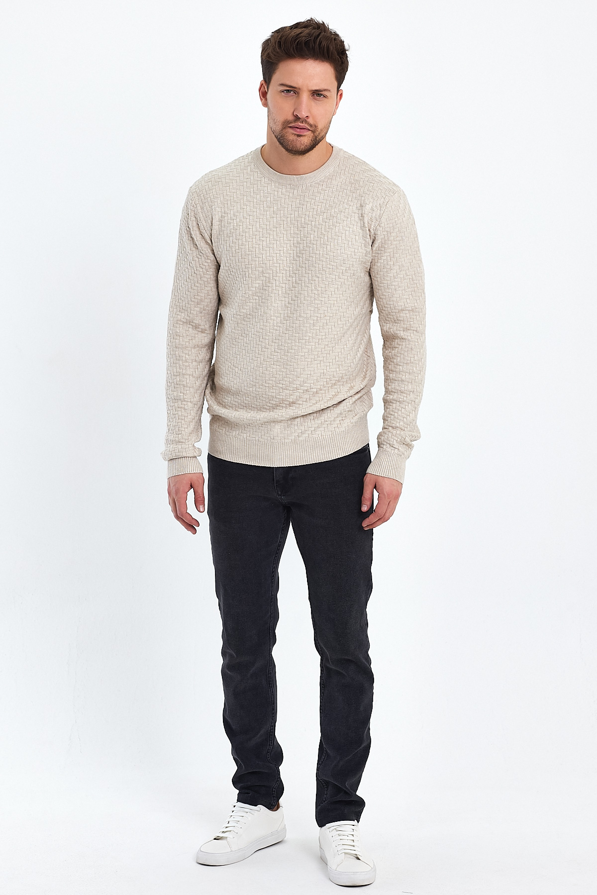 Свитер casual Trend Collection 3109 бежевый (BEIGE) - Фото 