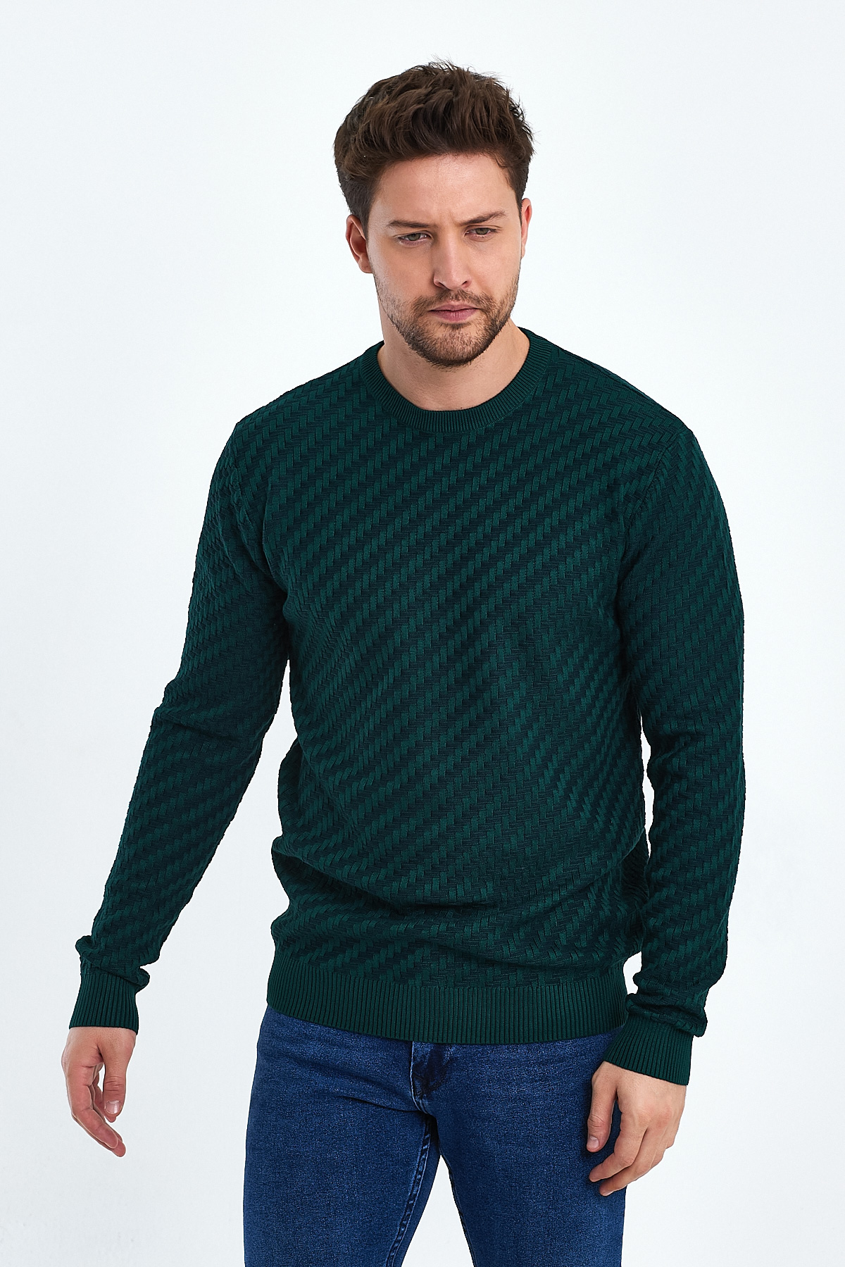 Свитер casual Trend Collection 3109 зеленый (GREEN) - Фото 6