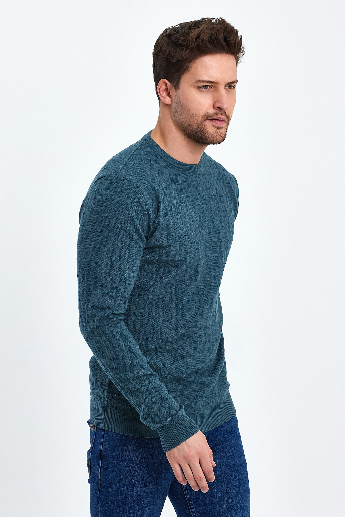 Светр casual Trend Collection 3160 Зелений (GREEN) - Фото 1
