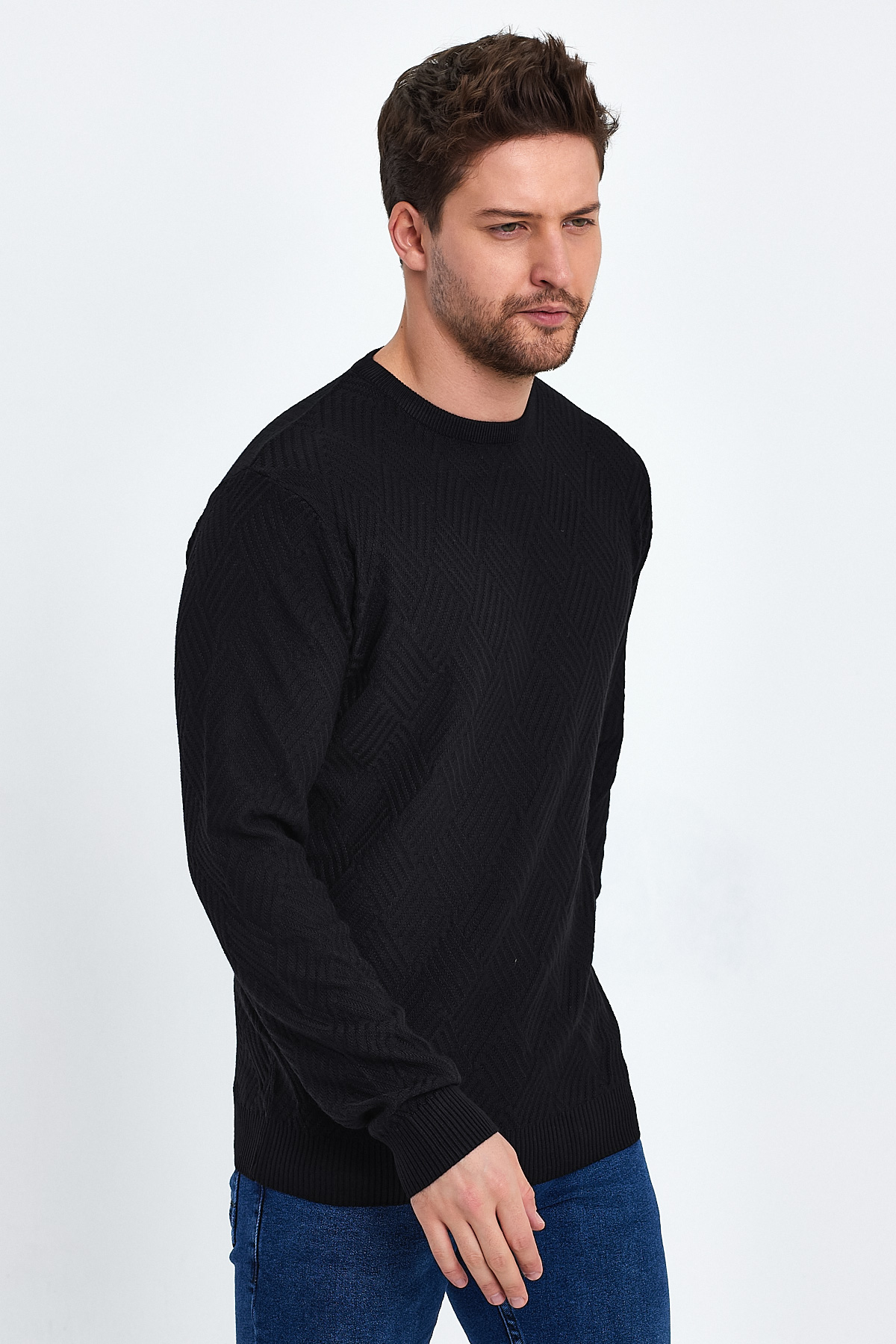 Свитер casual Trend Collection 3165 черный (BLACK) - Фото 1