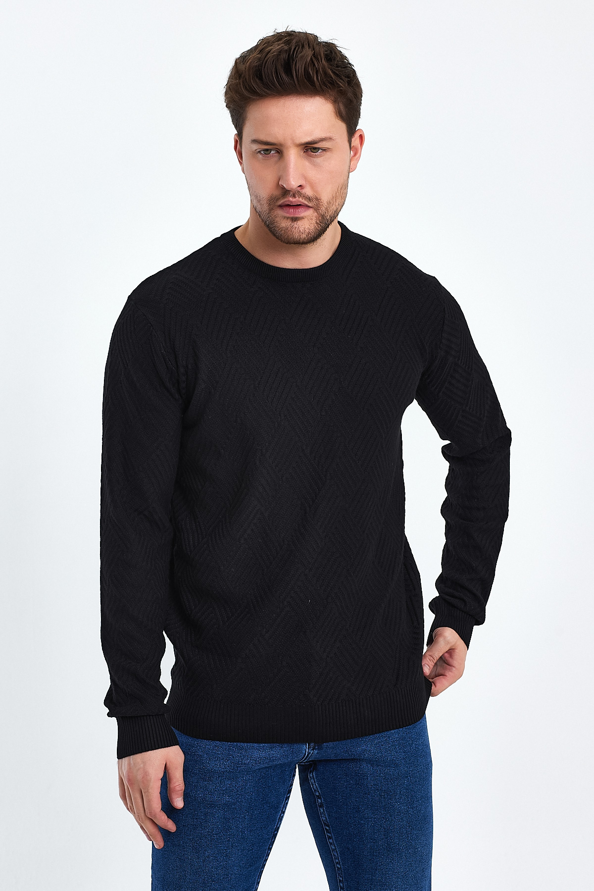 Свитер casual Trend Collection 3165 черный (BLACK) - Фото 5