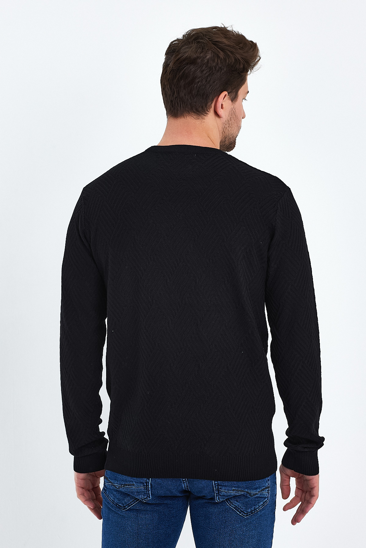 Свитер casual Trend Collection 3165 черный (BLACK) - Фото 6