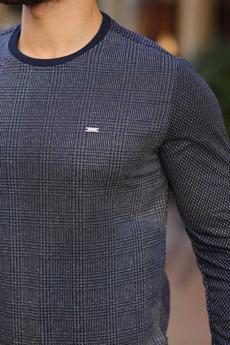 Свитер casual Trend Collection 2071 синий (LACIVERT) - Фото 10